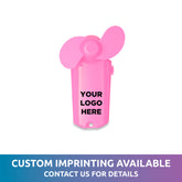Pink Handheld Mini 3 3/4" Fan